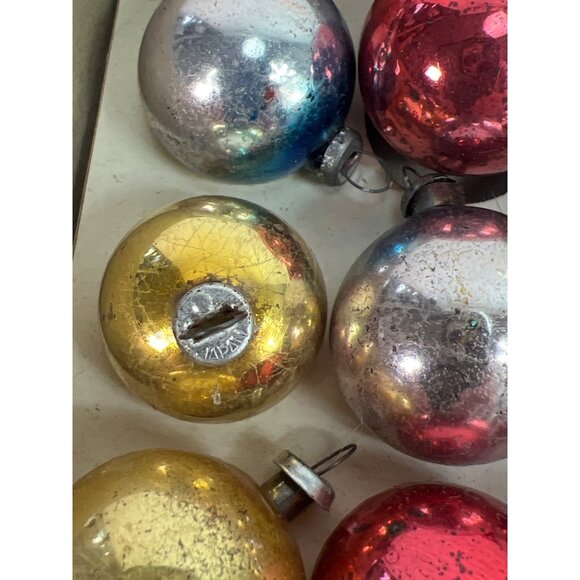 VTG Mini Glass Christmas Ornaments Set Of 25 MCM Tabletop Tree Ball Japan - Picture 4 of 4